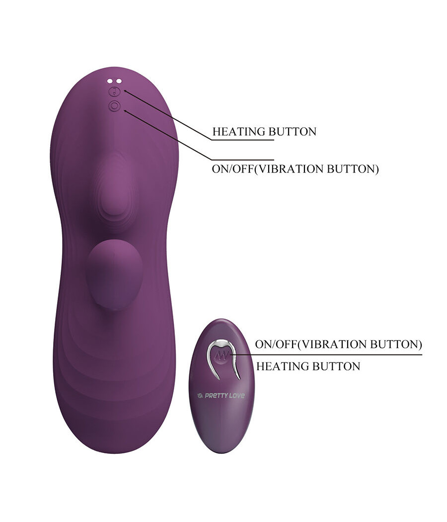 PRETTY LOVE - LUKA VIBRADOR DE SENTADO COM EFEITO DE CALOR E CONTROLE REMOTO
