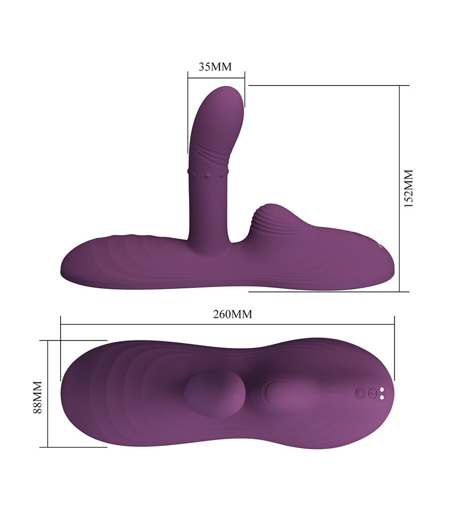 PRETTY LOVE - LUKA SIT-DOWN VIBRADOR CON EFECTO CALOR Y CONTROL REMOTO
