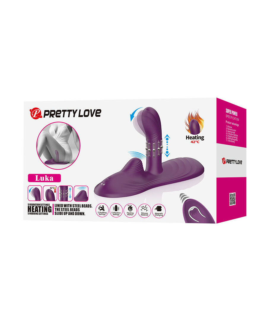 PRETTY LOVE - LUKA SIT-DOWN VIBRADOR CON EFECTO CALOR Y CONTROL REMOTO