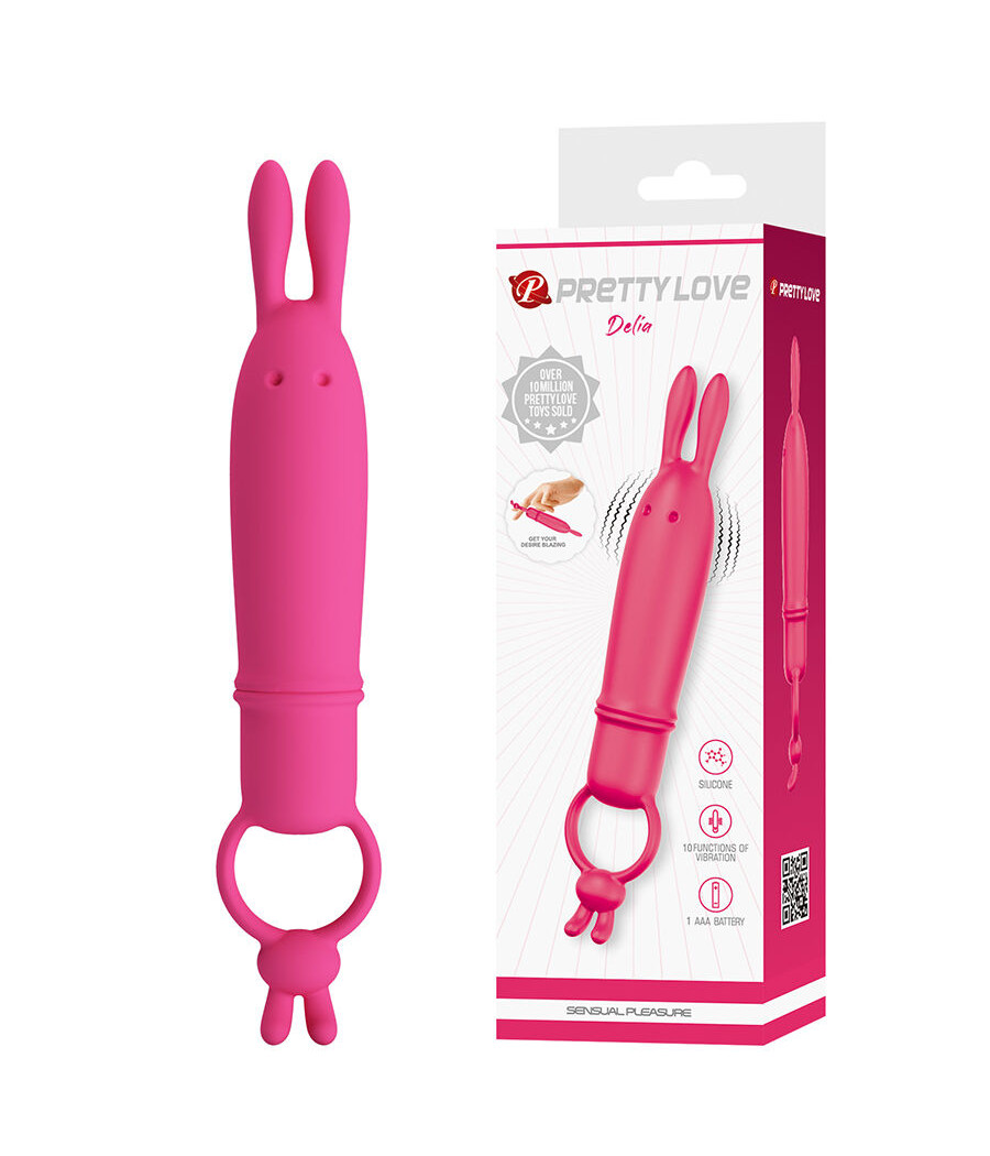 PRETTY LOVE - DELIA VIBRADOR RABBIT CON ANILLO DE SUJECIÓN