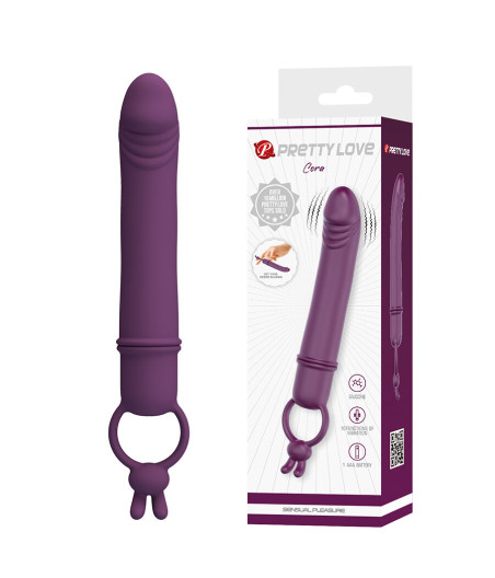 PRETTY LOVE - CORA VIBRADOR EM FORMATO DE PÊNIS COM ANEL DE RESISTÊNCIA