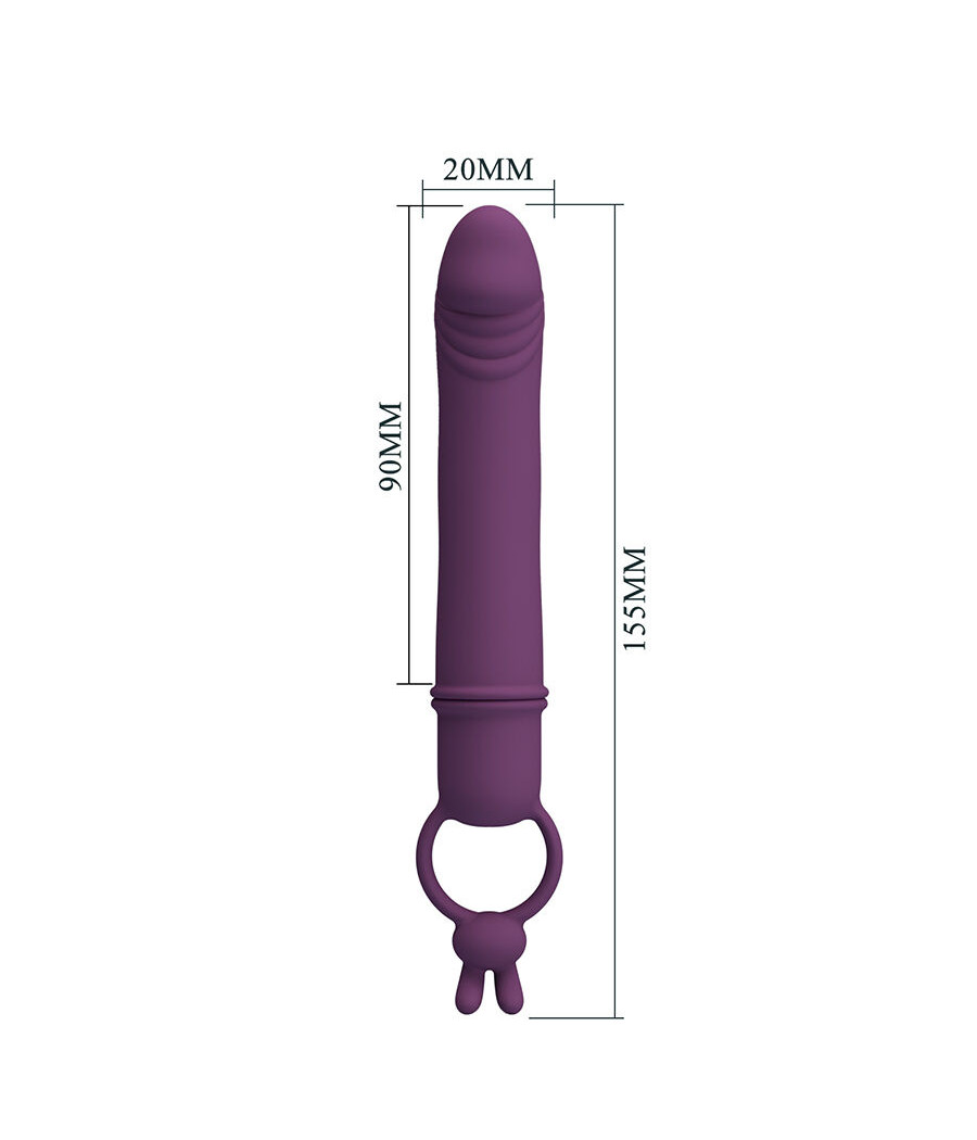 PRETTY LOVE - CORA VIBRADOR EM FORMATO DE PÊNIS COM ANEL DE RESISTÊNCIA