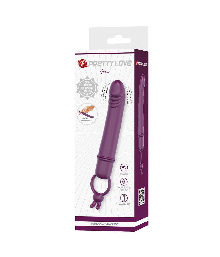 PRETTY LOVE - CORA VIBRADOR EM FORMATO DE PÊNIS COM ANEL DE RESISTÊNCIA