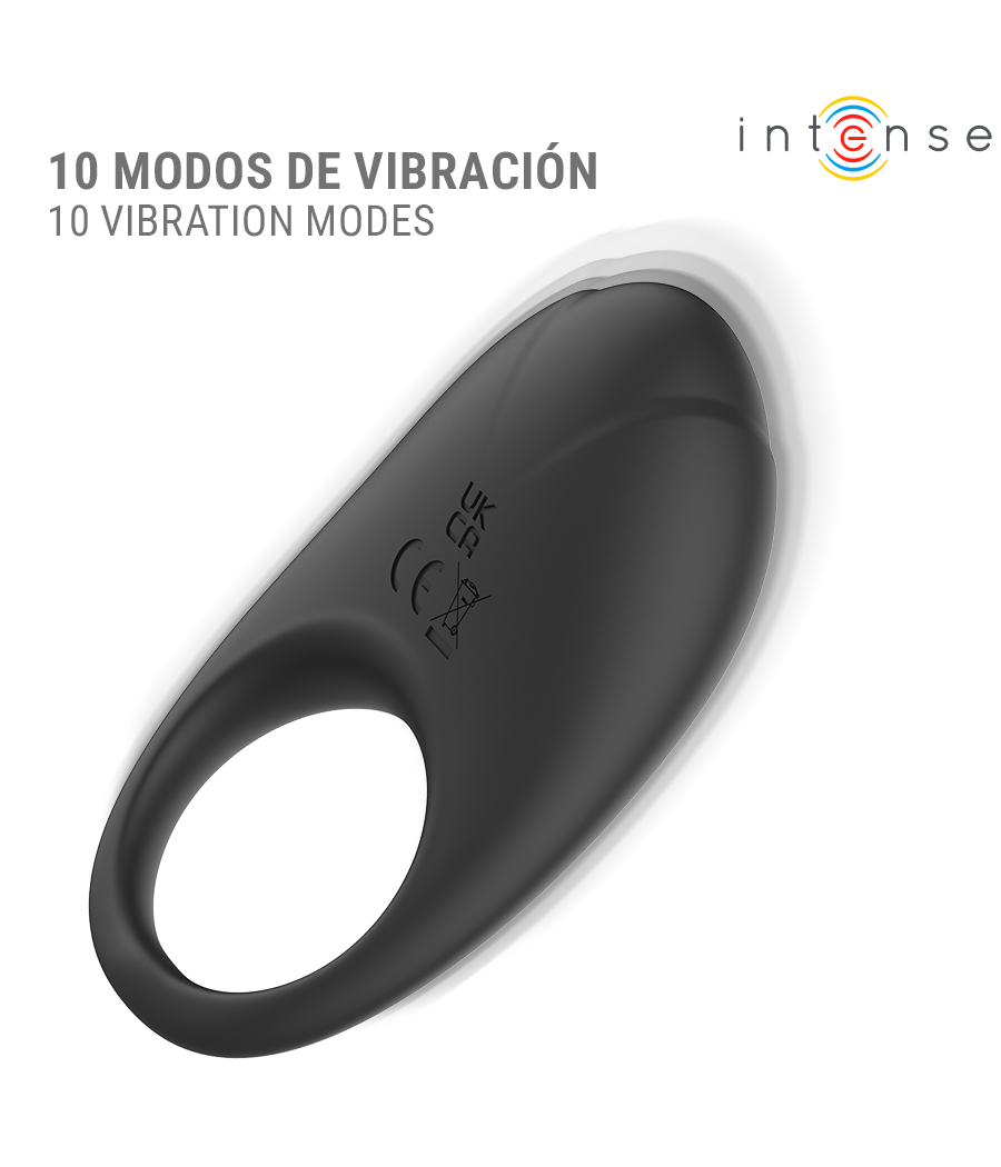 INTENSE - MERLOTTE VIBRATING PENIS RING WITH CLITORIS STIMULATION BLACK