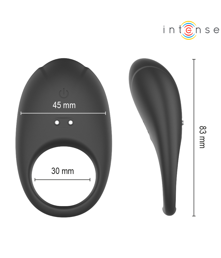 INTENSE - MERLOTTE VIBRATING PENIS RING WITH CLITORIS STIMULATION BLACK