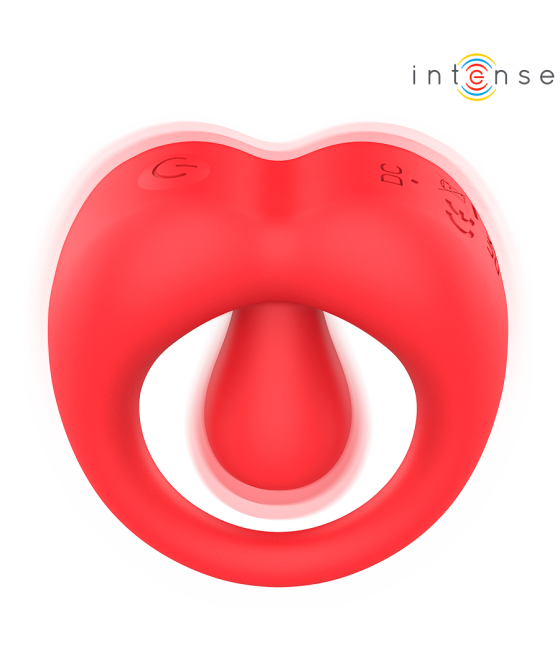 INTENSE - RUSSELL VIBRATING PENIS RING WITH CLITORIS STIMULATION RED