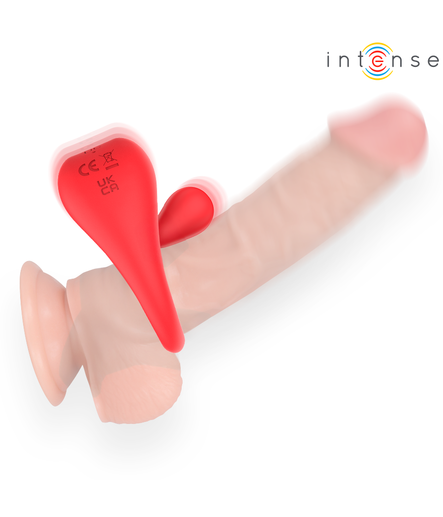 INTENSE - RUSSELL VIBRATING PENIS RING WITH CLITORIS STIMULATION RED