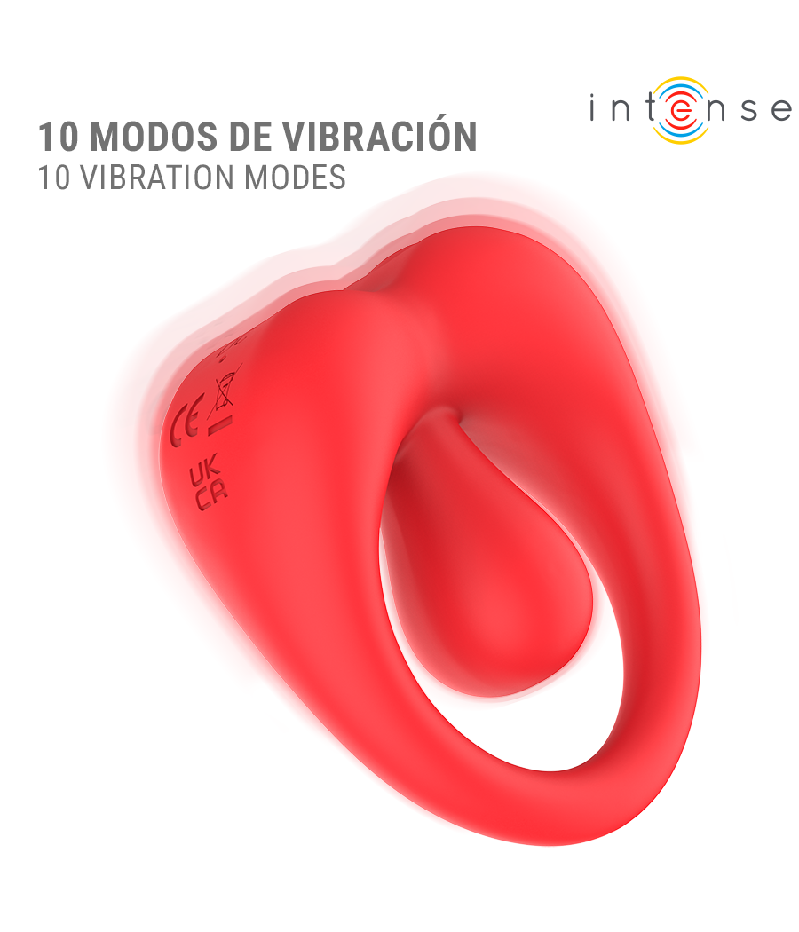 INTENSE - RUSSELL VIBRATING PENIS RING WITH CLITORIS STIMULATION RED