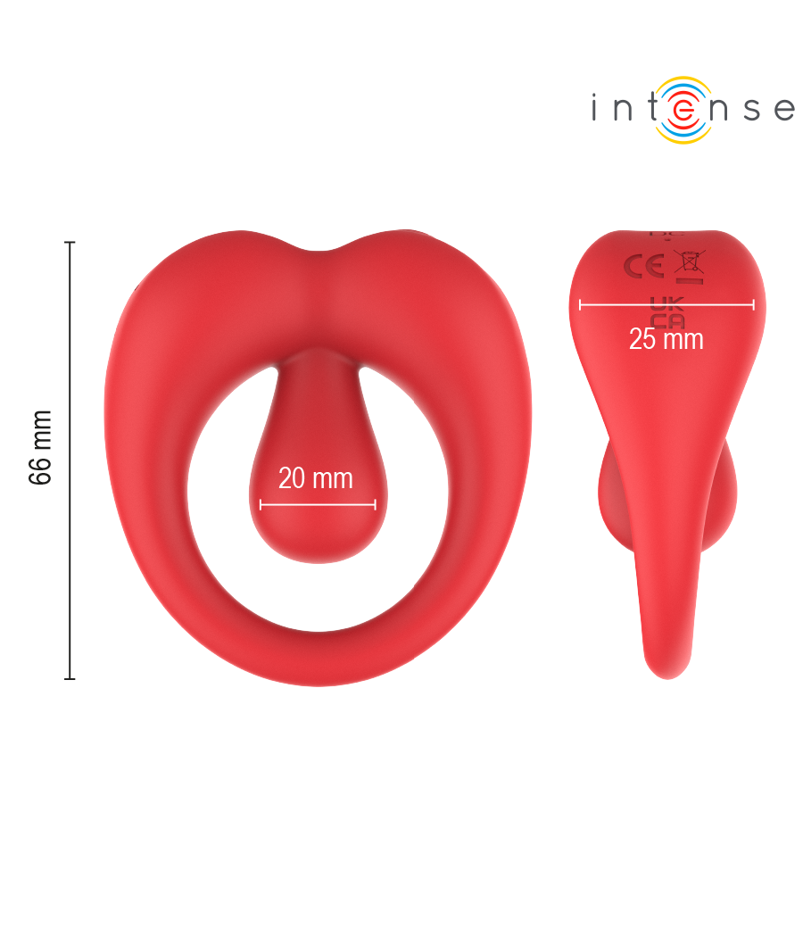 INTENSE - RUSSELL VIBRATING PENIS RING WITH CLITORIS STIMULATION RED