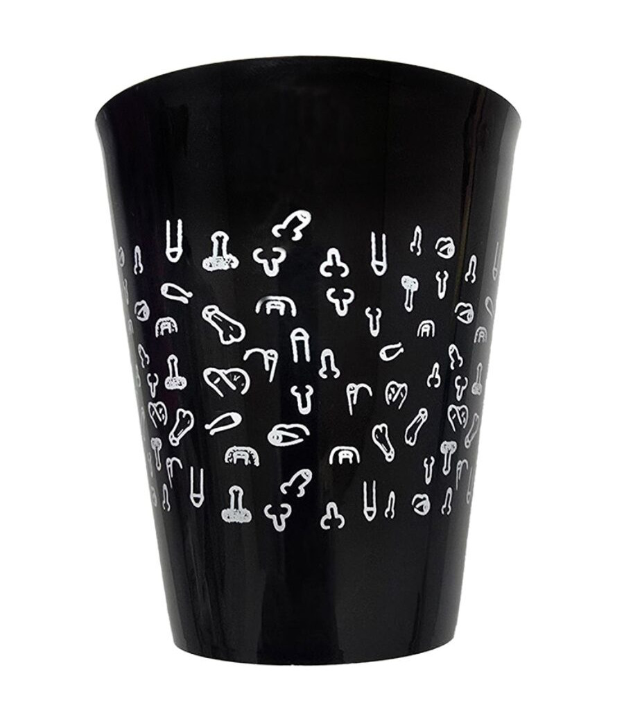 DIABLO PICANTE - BLACK CUP 500 ML AVEC PÉNIS BLANCS