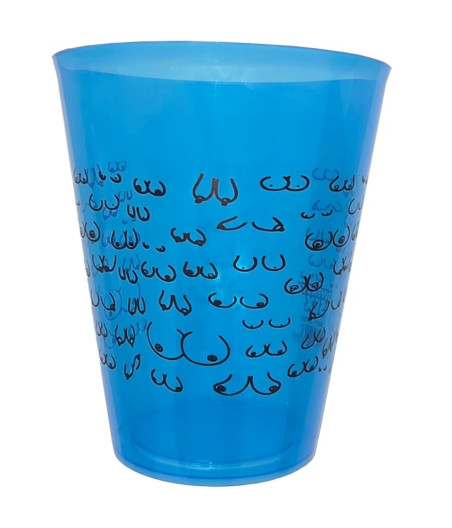 DIABLO PICANTE - VASO AZUL 500 ML CON TETAS NEGRAS