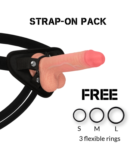 ROCKARMY - ARNÉS + LIQUID SILICONE DILDO PREMIUM MUSTANG 18 CM -O- 4.14 CM