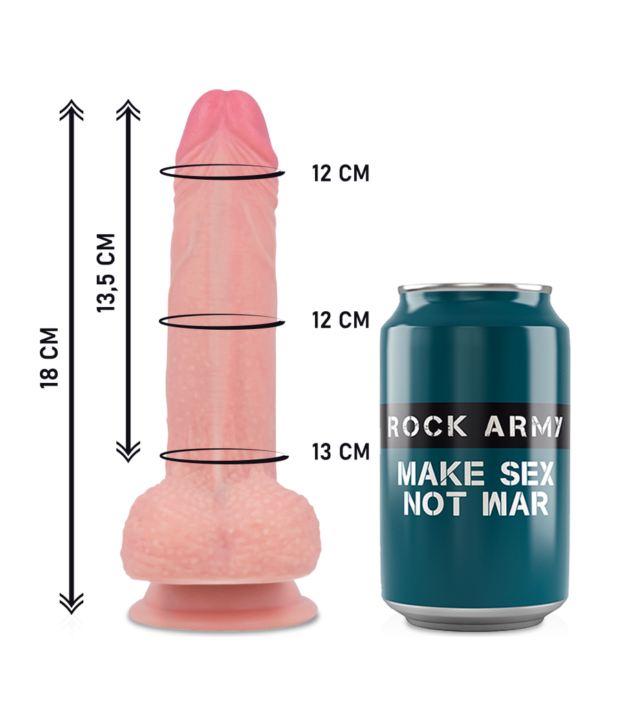 ROCKARMY - ARNÊS + SILICONE LÍQUIDO PREMIUM MUSTANG REALISTA 18 CM -O- 4.14 CM