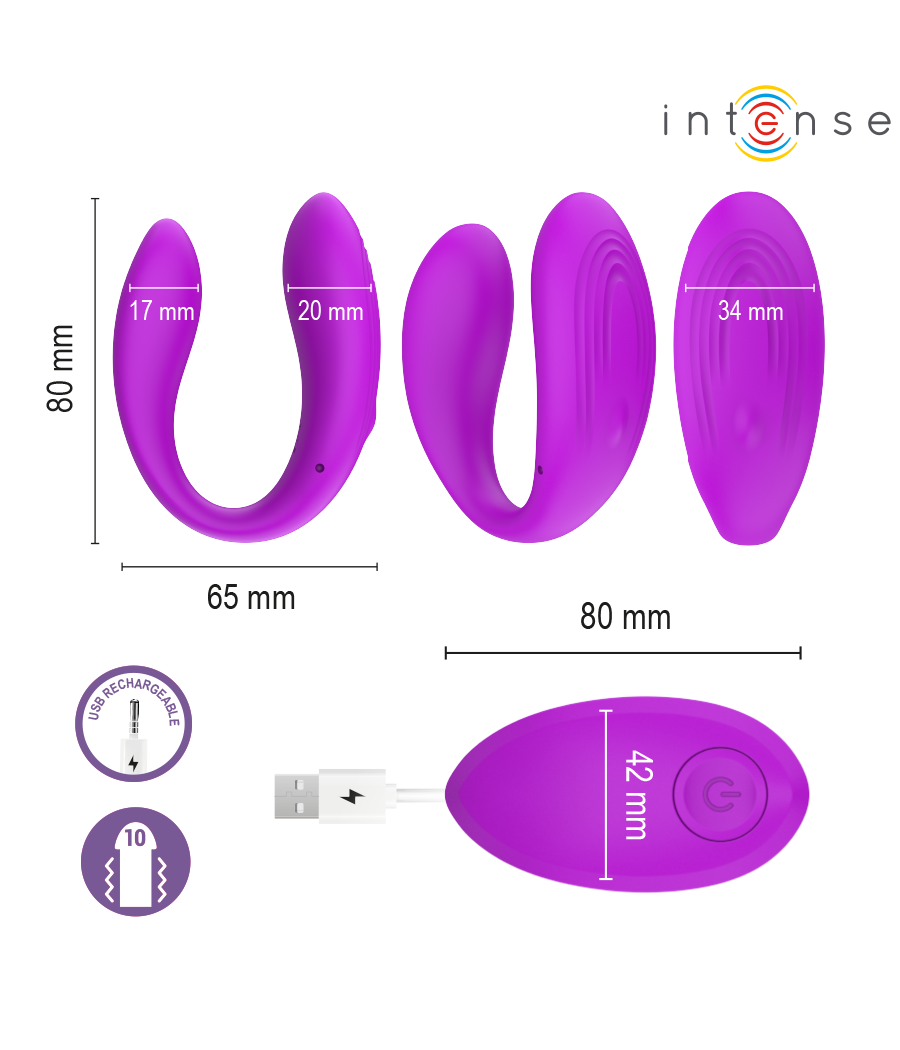 INTENSE - NORA VIBRATIONSKLEMMENSTIMULATOR LILA