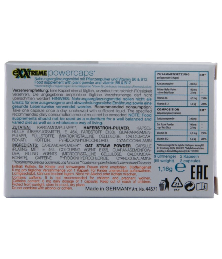 HOT - EXXTREME POWER CÁPSULAS HOMBRE 2 UNIDADES