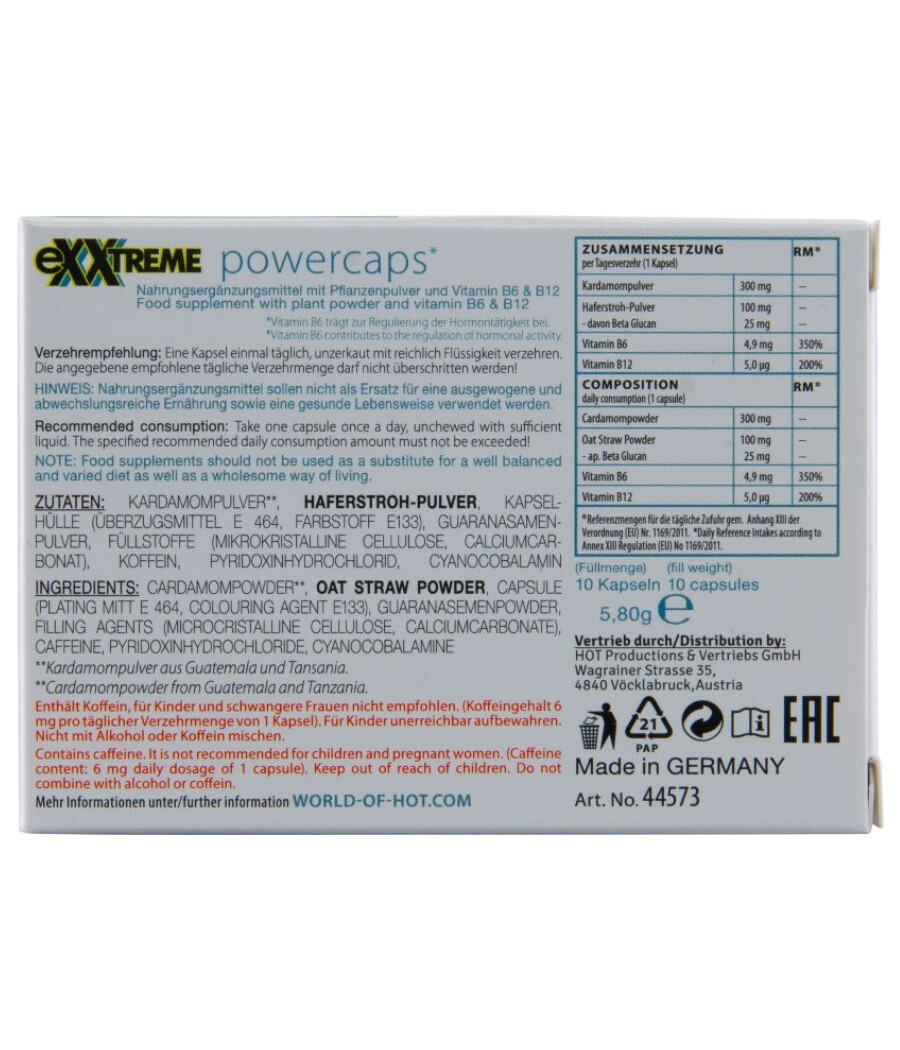 HOT - EXXTREME CAPSULES PUISSANCE MAN 10 UNITÉS