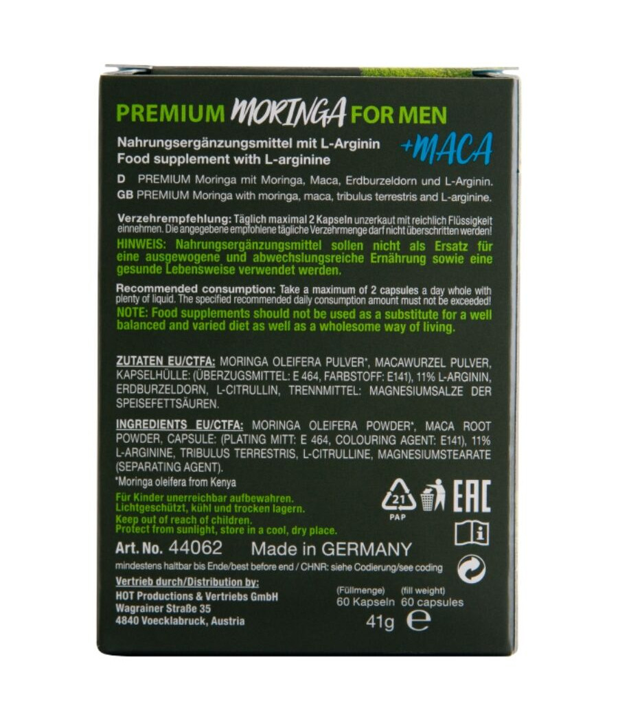 HOT - MORINGA BOÎTES POUR HOMMES 60 UNITÉS