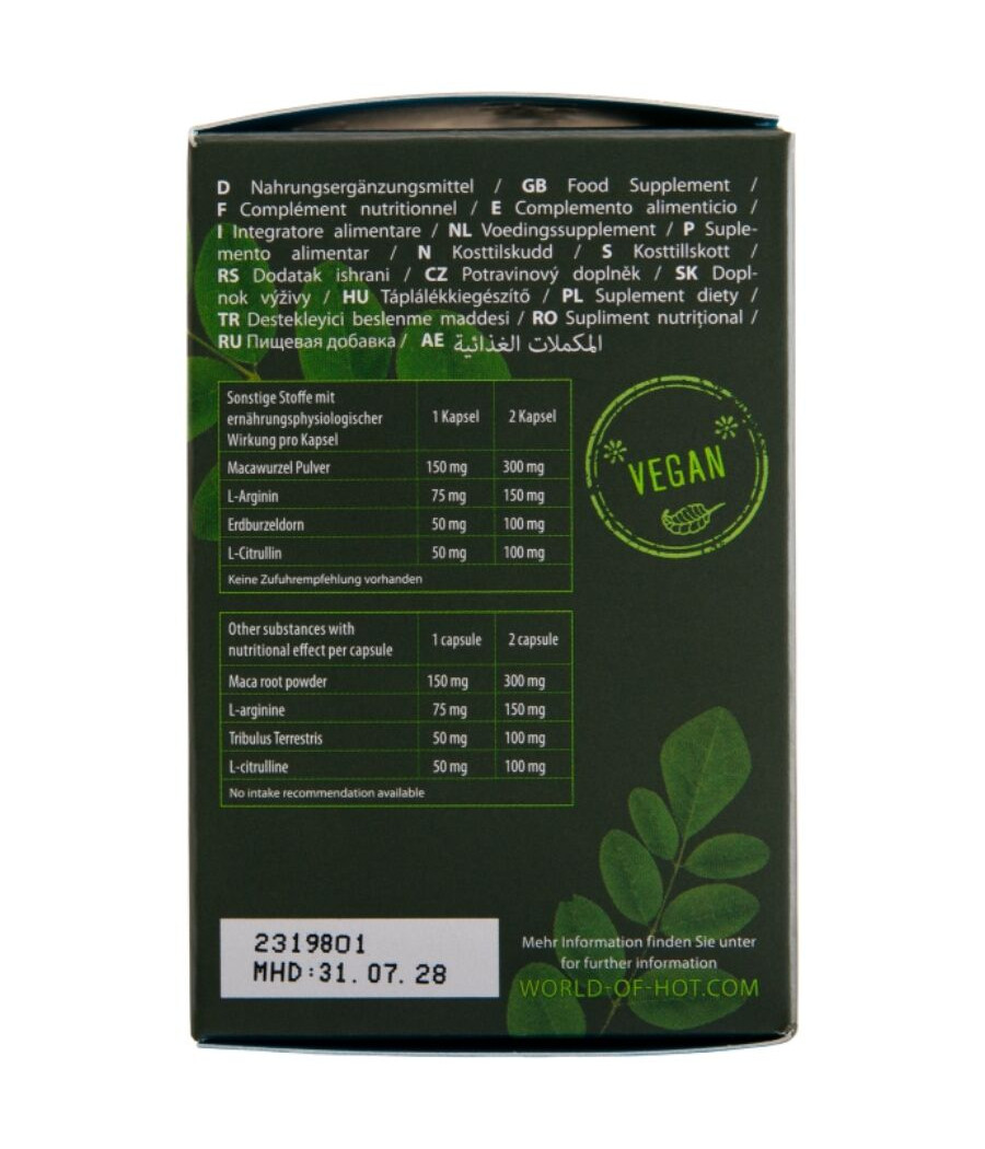 HOT - MORINGA MEN CAPS UOMO 60 UNITÀ