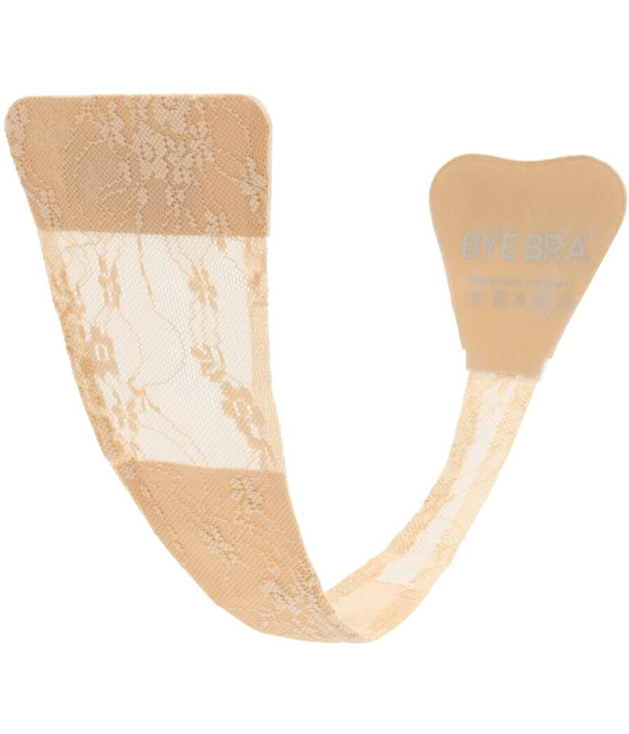 BYE-BRA - TANGA ADHESIVO ENCAJE BEIGE TALLA ÚNICA