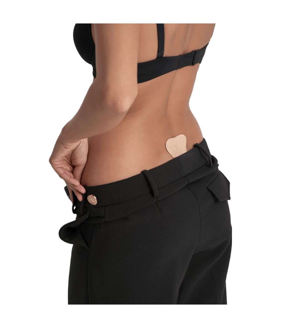 BYE-BRA - TANGA ADHESIVO ENCAJE BEIGE TALLA ÚNICA