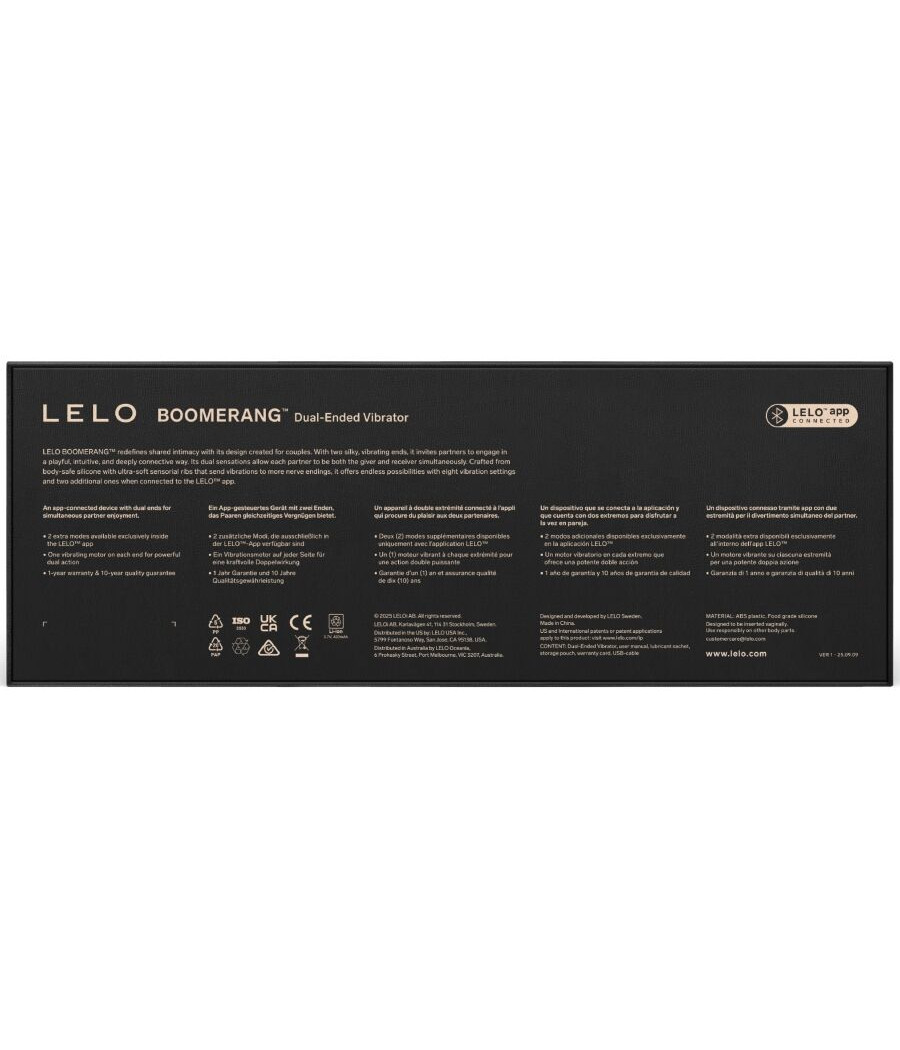 LELO - BOOMERANG DOUBLE ENDED VIBRATOR CERISE