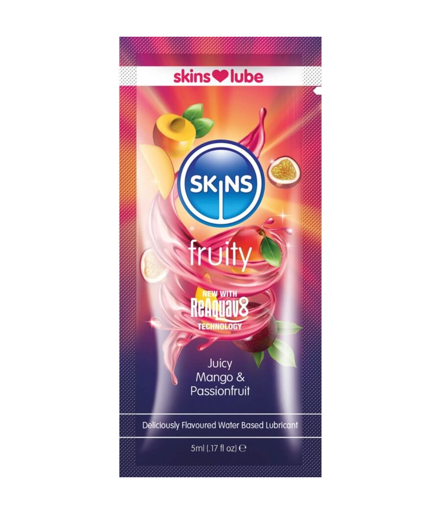 SKINS - LUBRIFIANT FRUITÉ À BASE D'EAU MANGUE ET FRUIT DE LA PASSION DOSE UNIQUE 5 ML