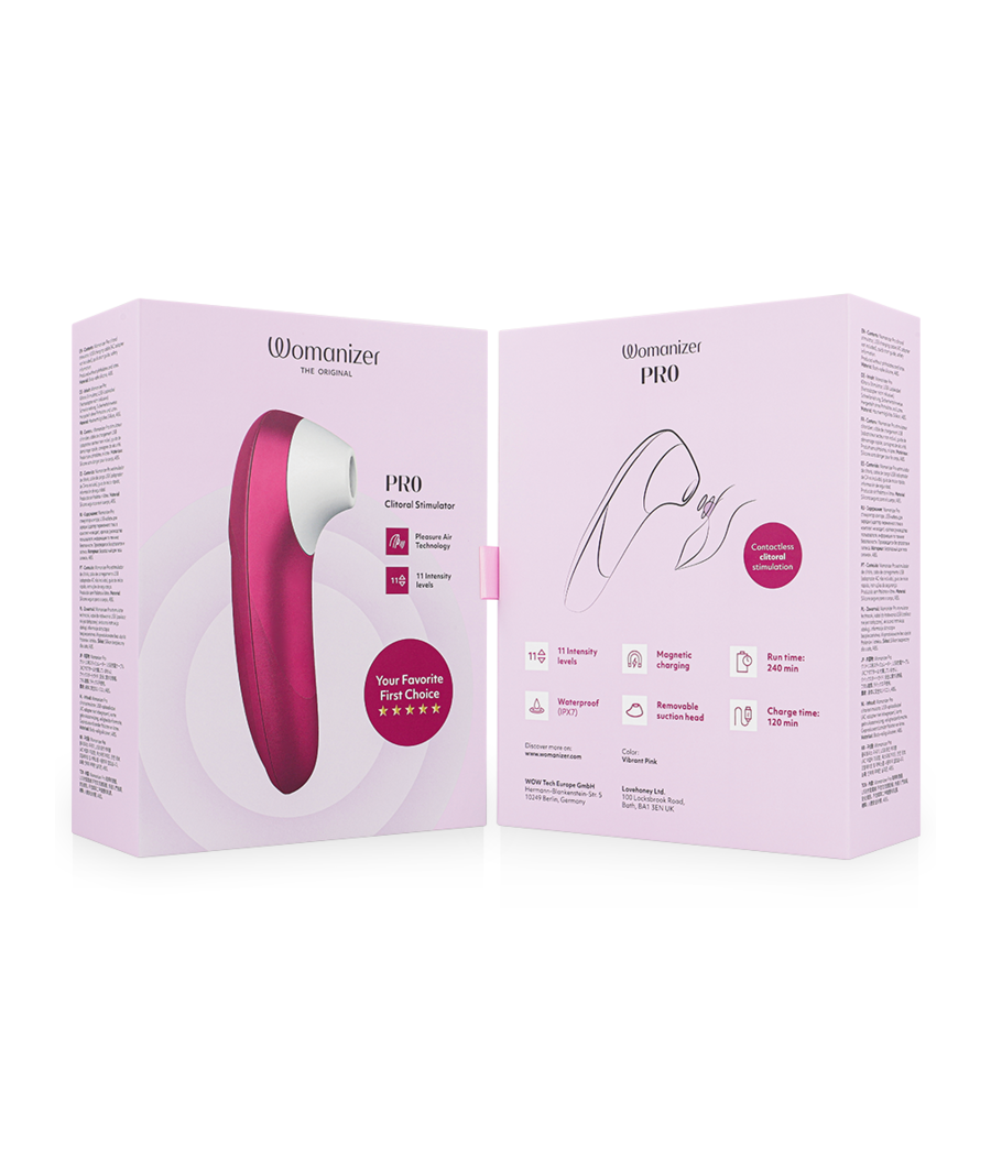 WOMANIZER - PRO VIBRANT CLITORAL STIMULATOR PINK