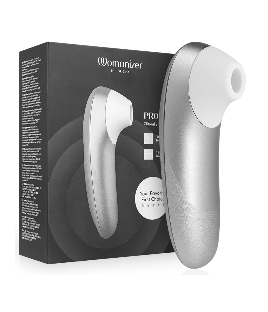 WOMANIZER - STIMULATEUR CLITORIAL VIBRANT PRO GRIS ARGENTÉ