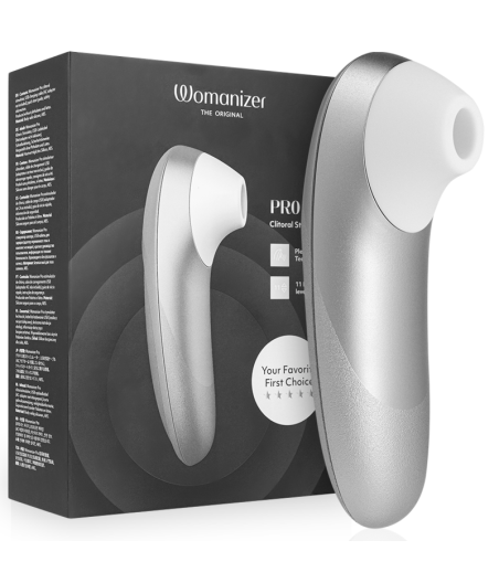 WOMANIZER - STIMULATEUR CLITORIAL VIBRANT PRO GRIS ARGENTÉ