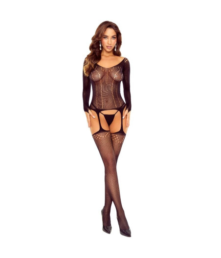 PASSION - BS125 BODYSTOCKING EN MAILLE NOIRE