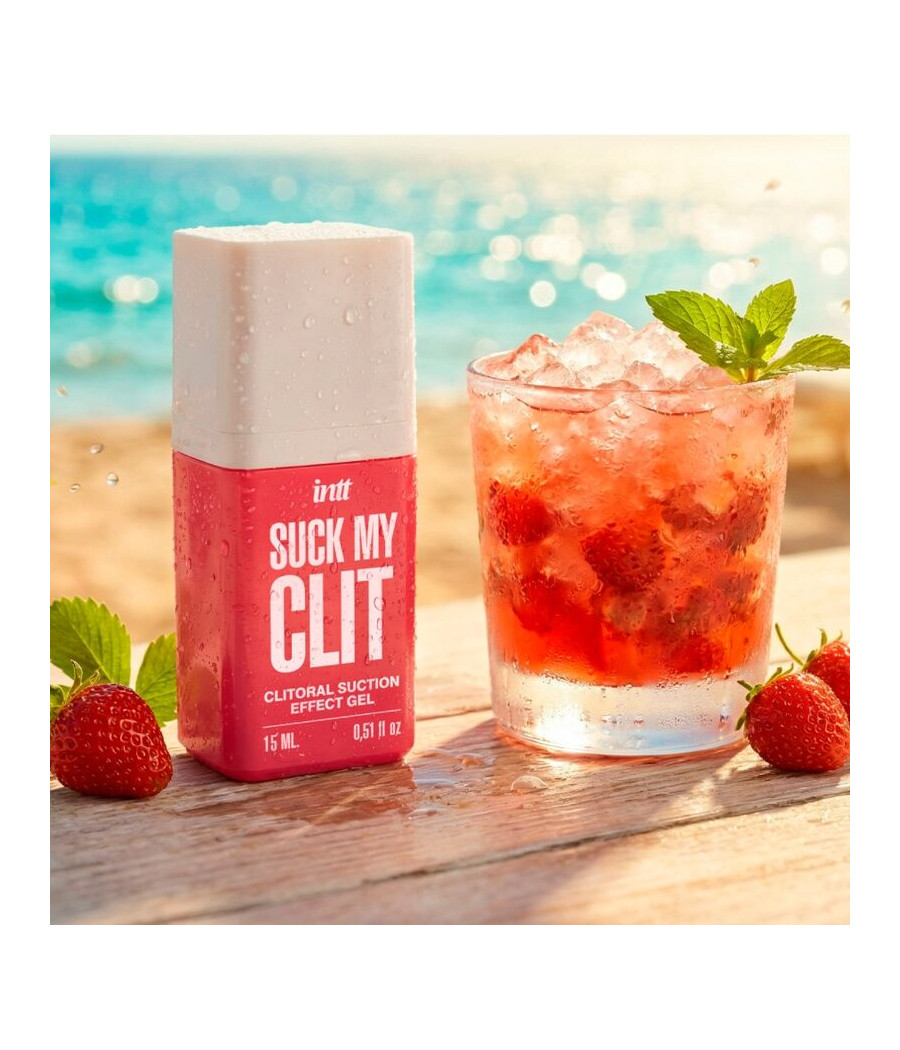 INTT - SUCK MY CLIT GEL COM EFEITO DE SUCÇÃO MORANGO SILVESTRE 15 ML