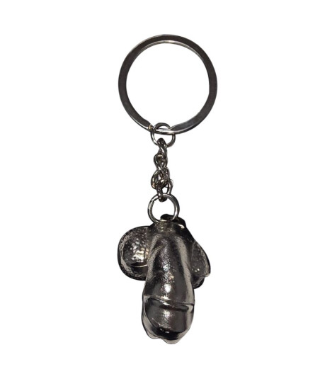 DIABLO PICANTE -SILVER METAL KEYCHAIN ​​SHRINKED PENIS