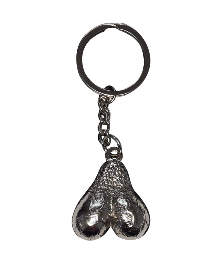 DIABLO PICANTE - LLAVERO METAL HUEVOS PLATA
