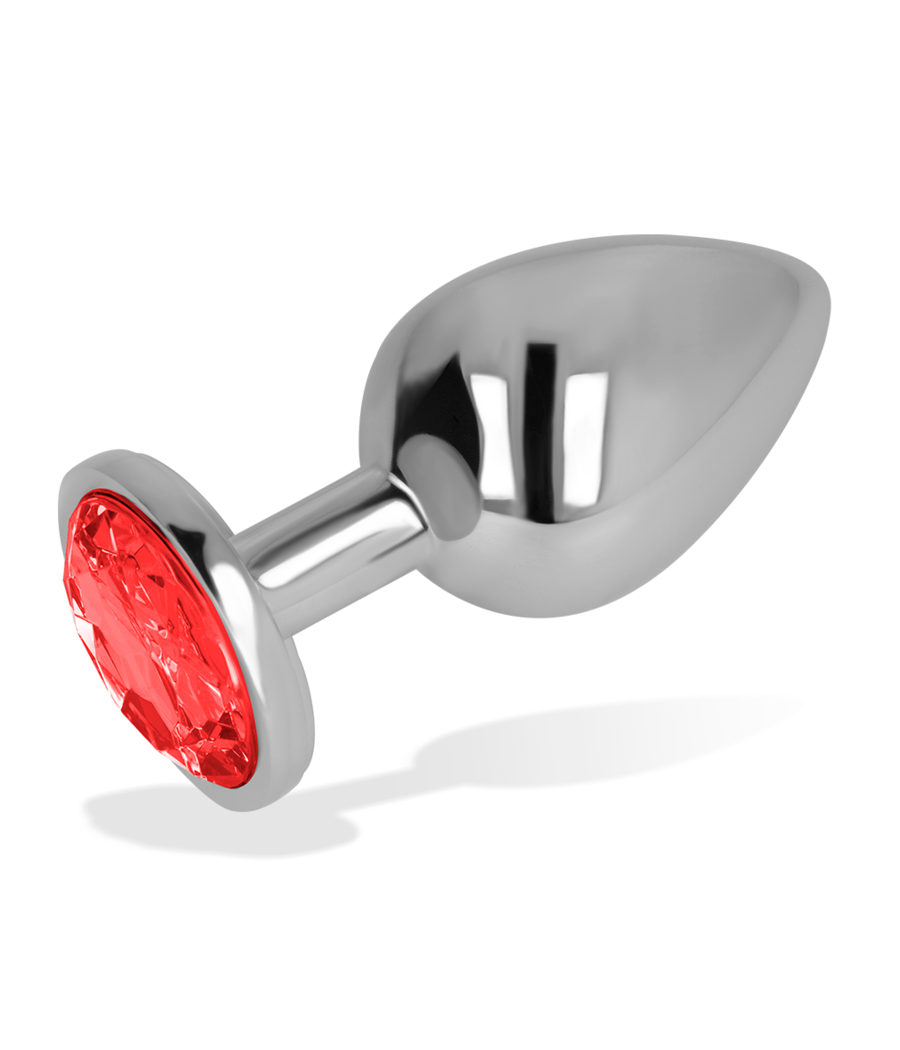 OHMAMA - PLUG ANAL COM CRISTAL VERMELHO 8 CM