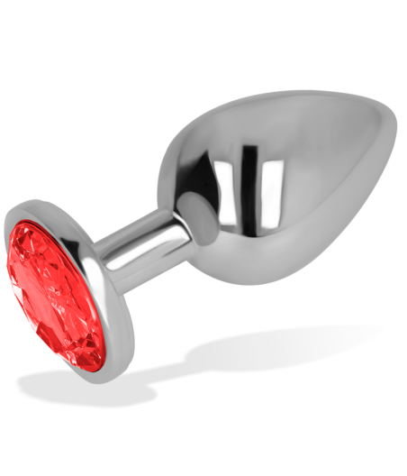 OHMAMA - PLUG ANAL COM CRISTAL VERMELHO 8 CM