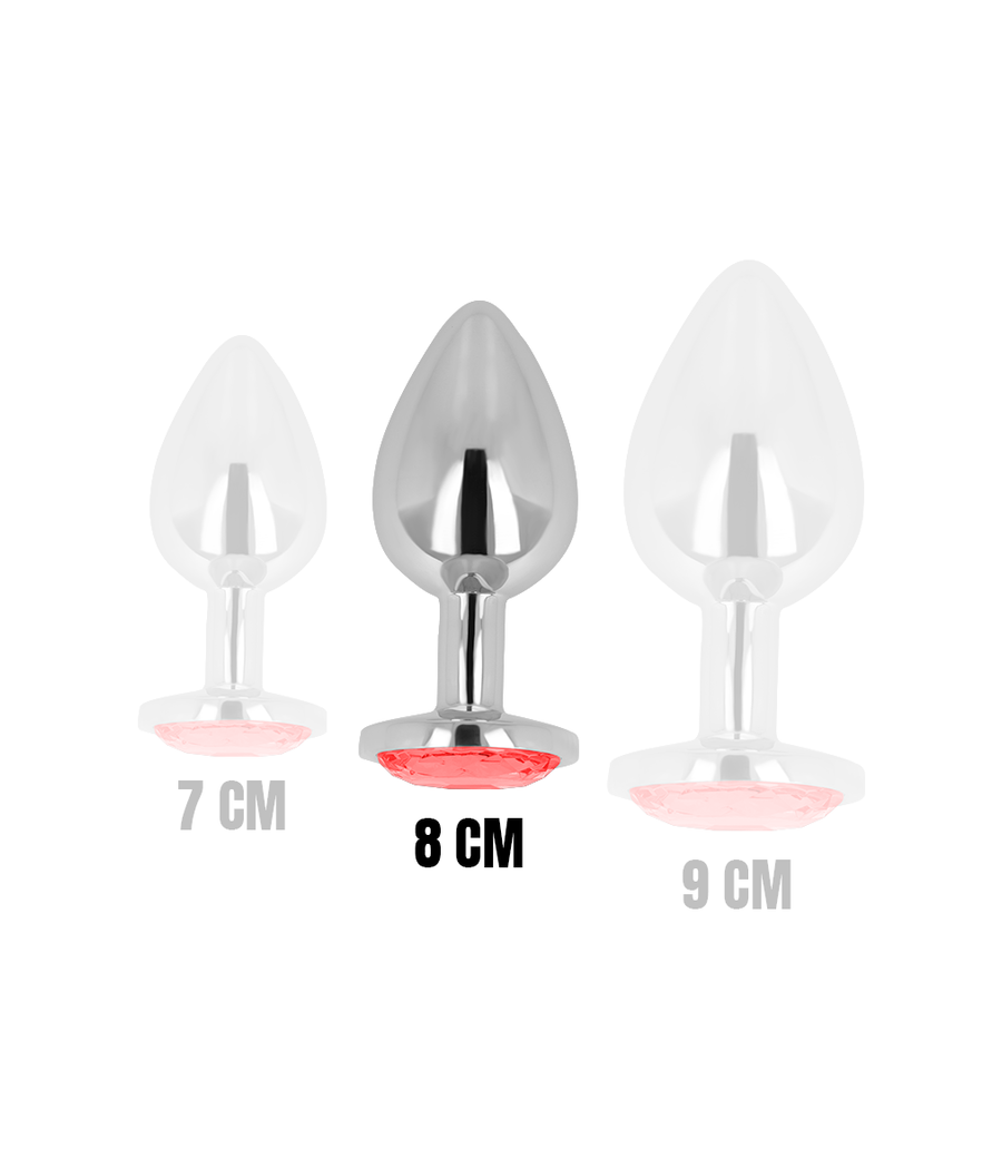 OHMAMA - PLUG ANAL COM CRISTAL VERMELHO 8 CM