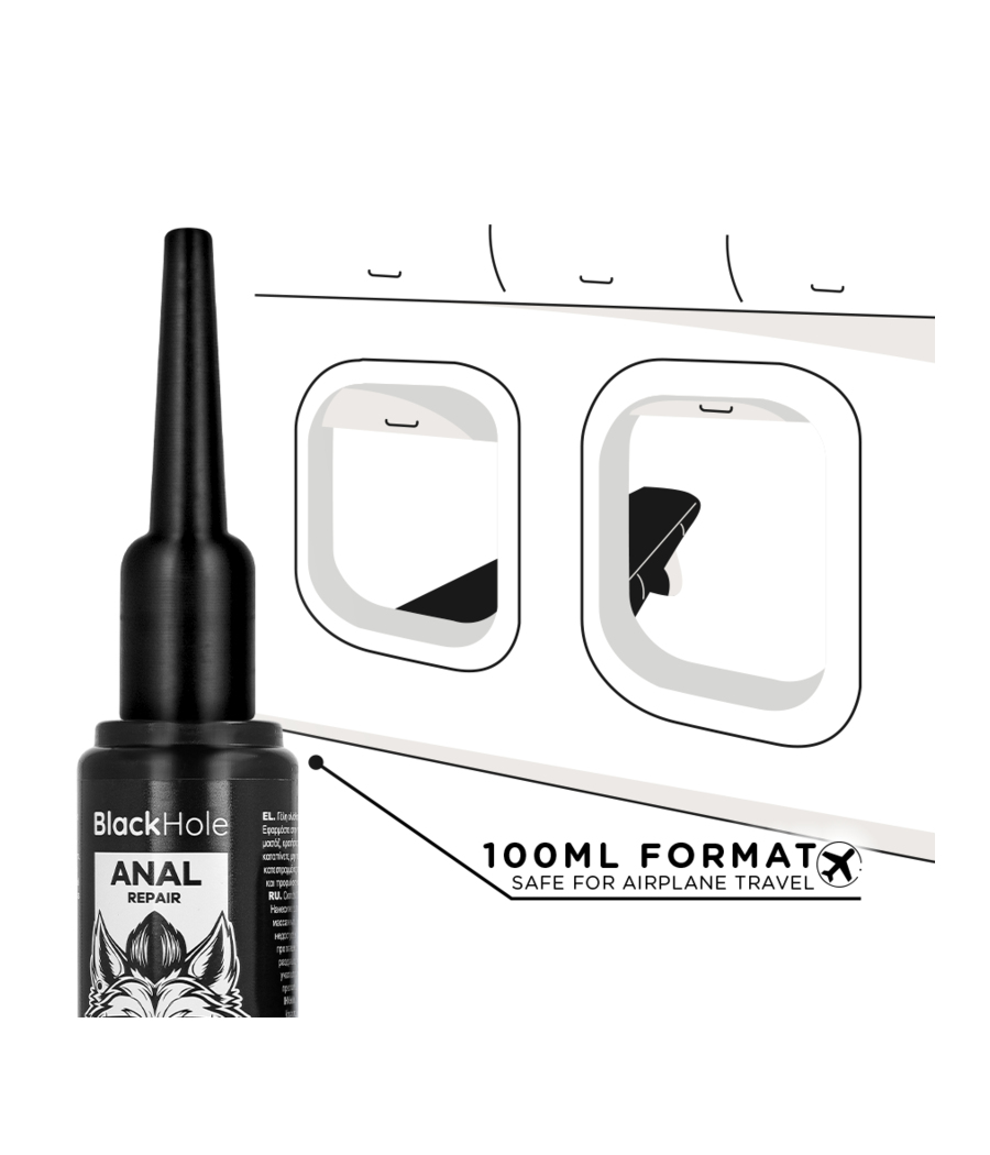 BLACK HOLE - APLICADOR DE LUBRICANTE ANAL TALLA L 100 ML