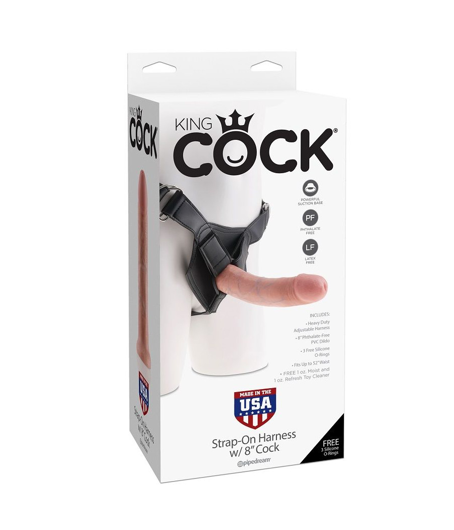 KING COCK - IMBRACATURA PER CAZZO KING CON PENE NATURALE REALISTICO 20,3 CM