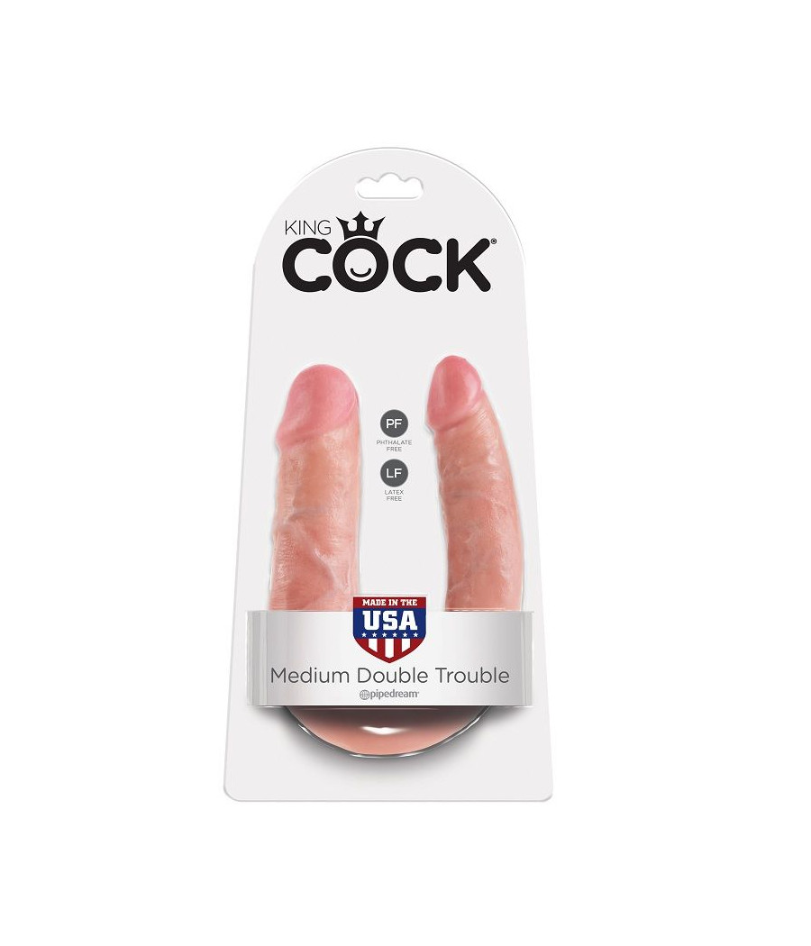 KING COCK - U-SHAPED MEDIUM DOUBLE TROUBLE FLESH 13.9 CM