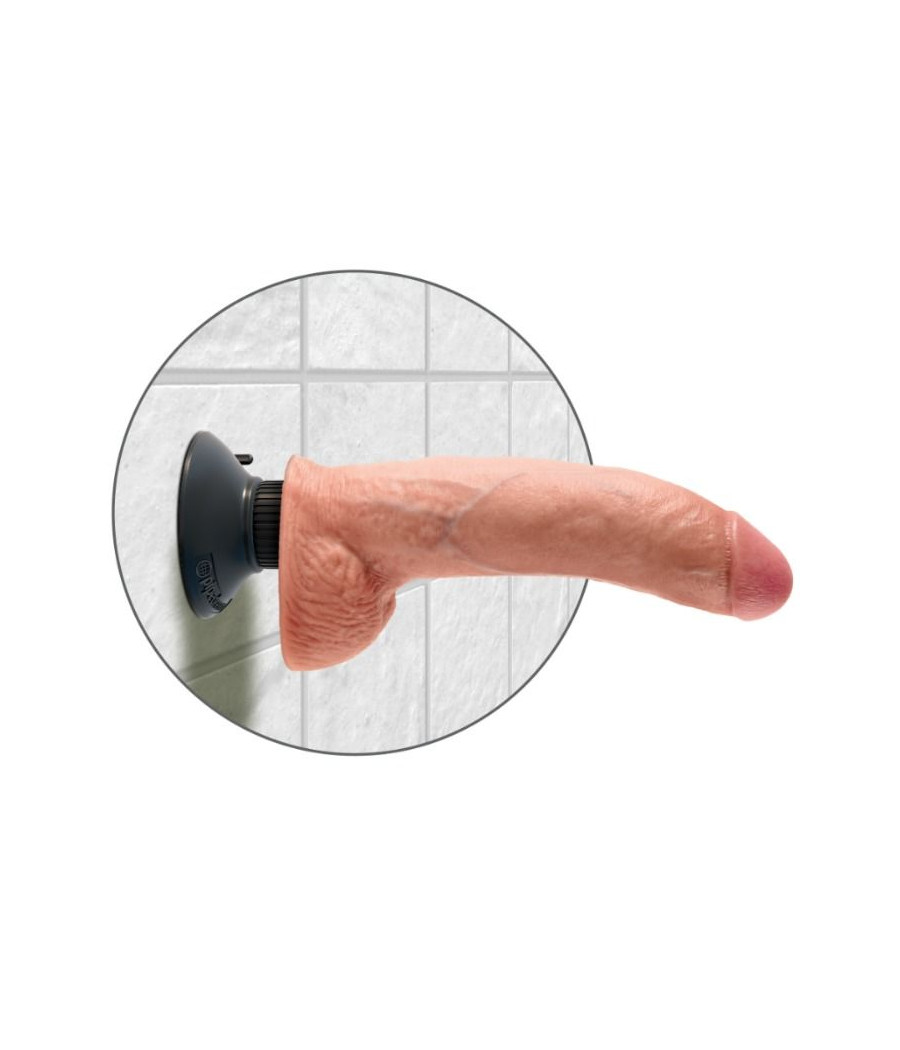 KING COCK - 23 CM VIBRATING COCK WITH BALLS FLESH