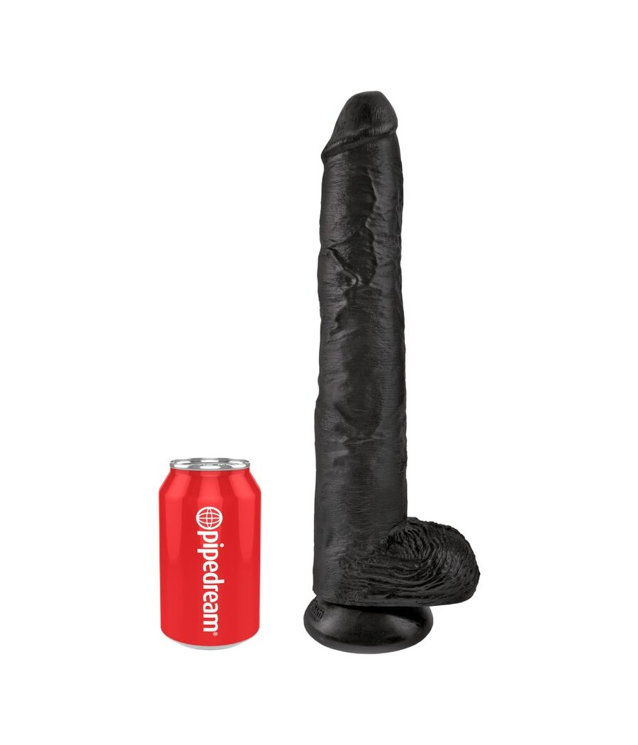 KING COCK - REALISTISCHER PENIS MIT EIER 30.5 CM SCHWARZ