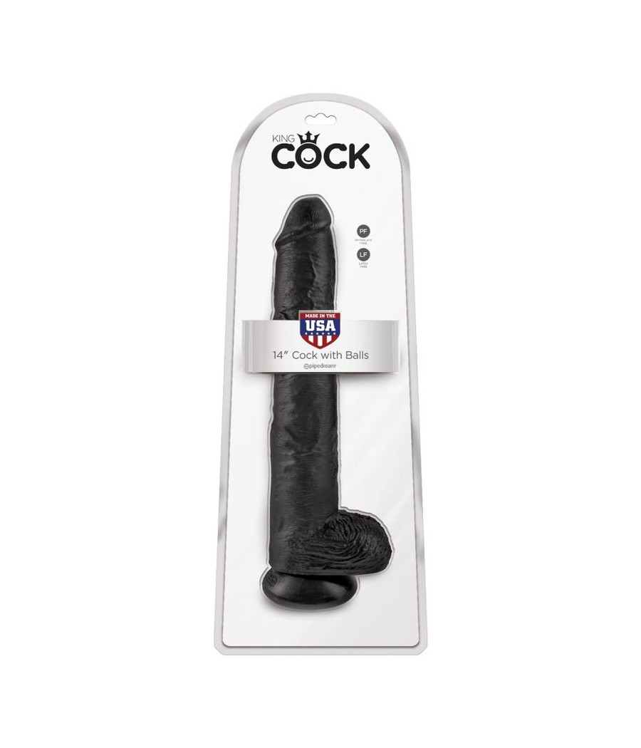 KING COCK - PÉNIS RÉALISTE AVEC BOULES 30.5 CM NOIR