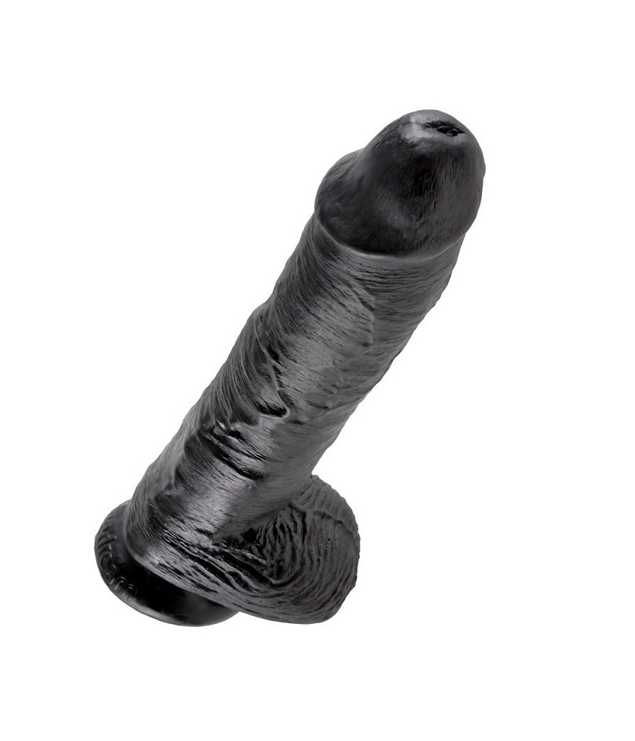 KING COCK - GODE NOIR AVEC BOULES 25.4 CM