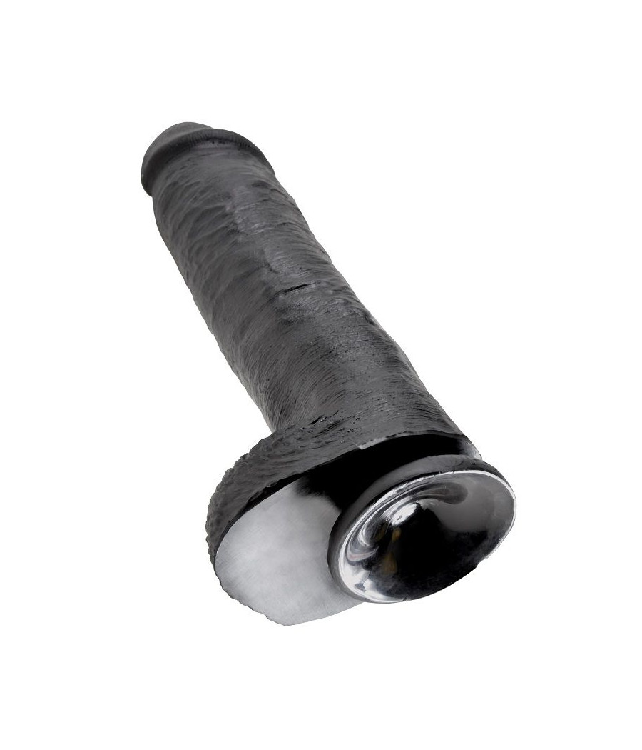 KING COCK - DILDO SCHWARZ MIT EIER 28 CM