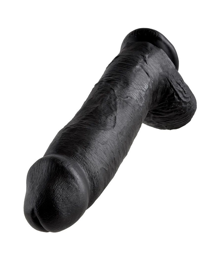 KING COCK - DILDO BLACK WITH BALLS 30.48 CM