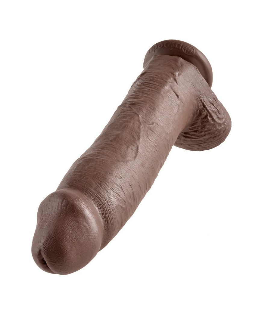 KING COCK - DILDO CASTANHO COM BOLAS 30.48 CM