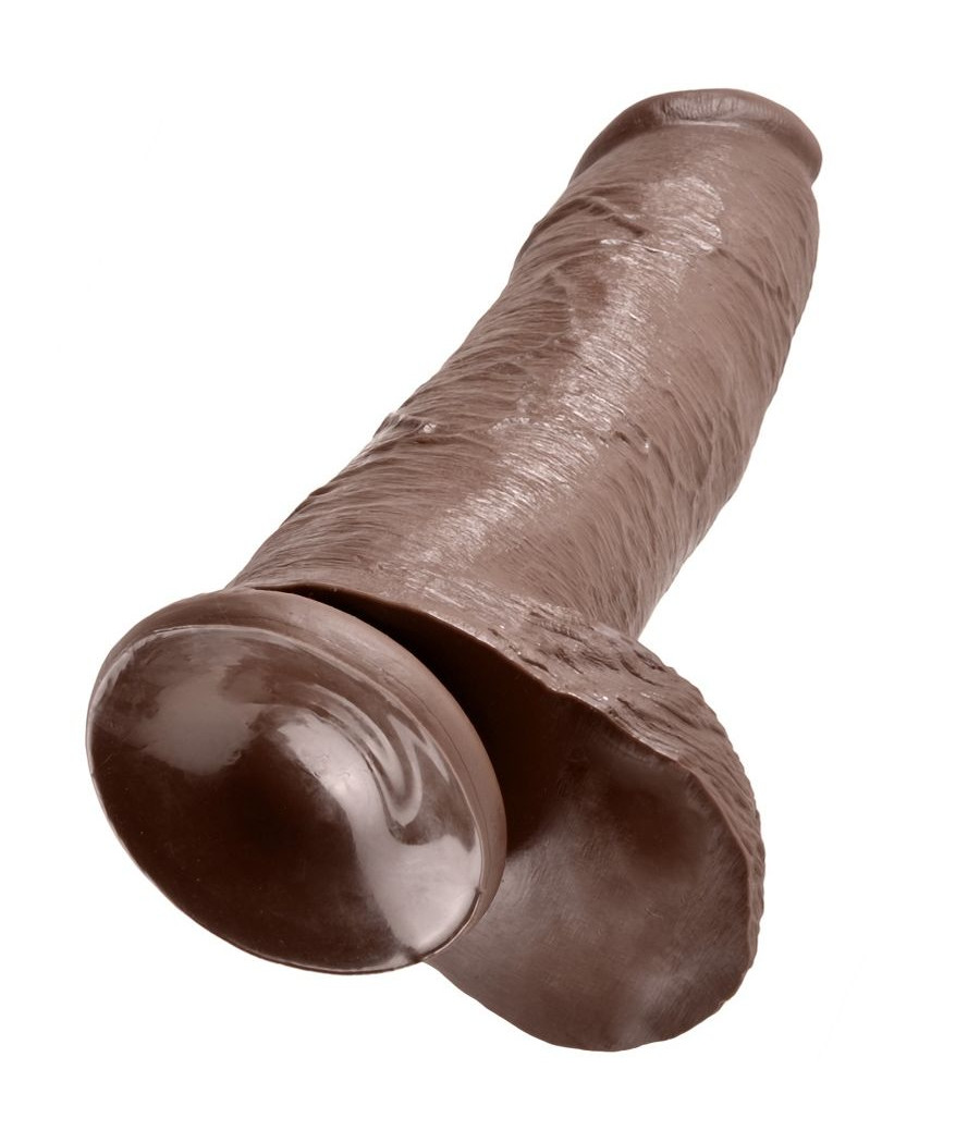 KING COCK - DILDO BRAUN MIT EIER 30.48 CM