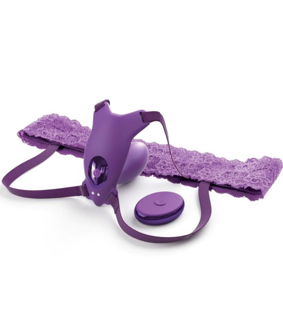 FANTASY FOR HER - G-SPOT-SCHMETTERLINGSGESCHIRR MIT VIBRATOR, WIEDERAUFLADBAR UND VIOLETTER FERNBEDIENUNG