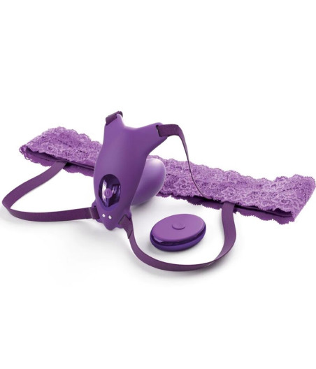 FANTASY FOR HER - ARNÊS DE BORBOLETA G-SPOT COM VIBRADOR, RECARREGÁVEL E CONTROLE REMOTO VIOLETA
