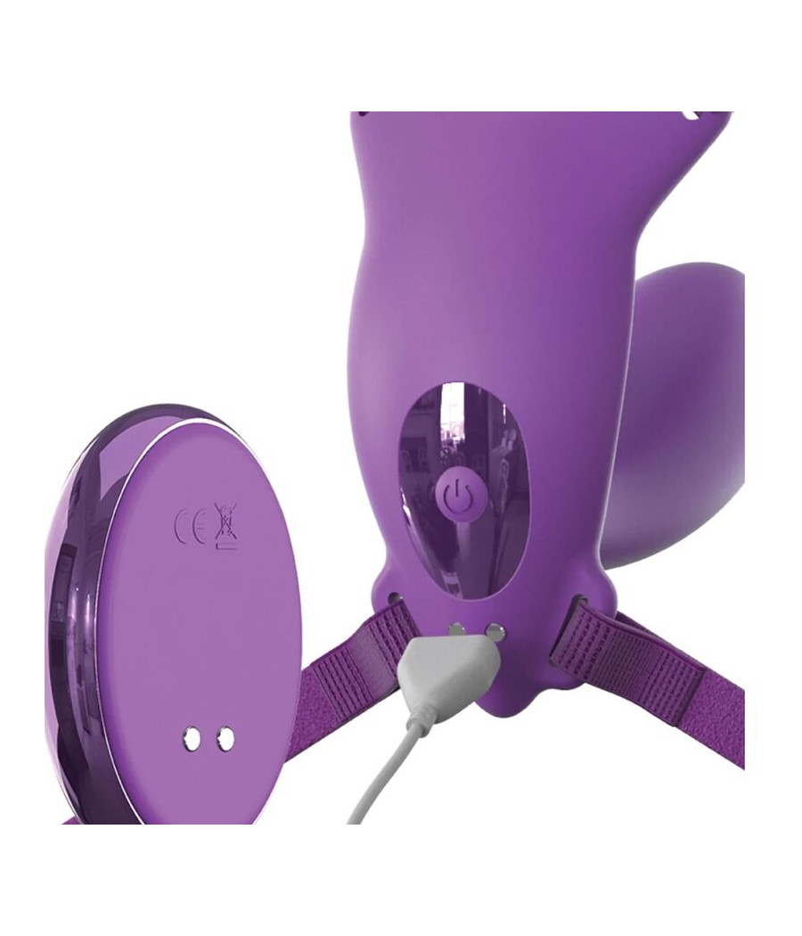 FANTASY FOR HER - G-SPOT-SCHMETTERLINGSGESCHIRR MIT VIBRATOR, WIEDERAUFLADBAR UND VIOLETTER FERNBEDIENUNG